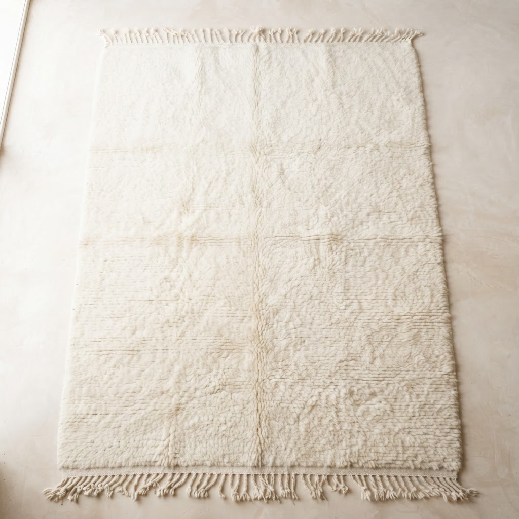 Ivory Field handwoven Moroccan rug