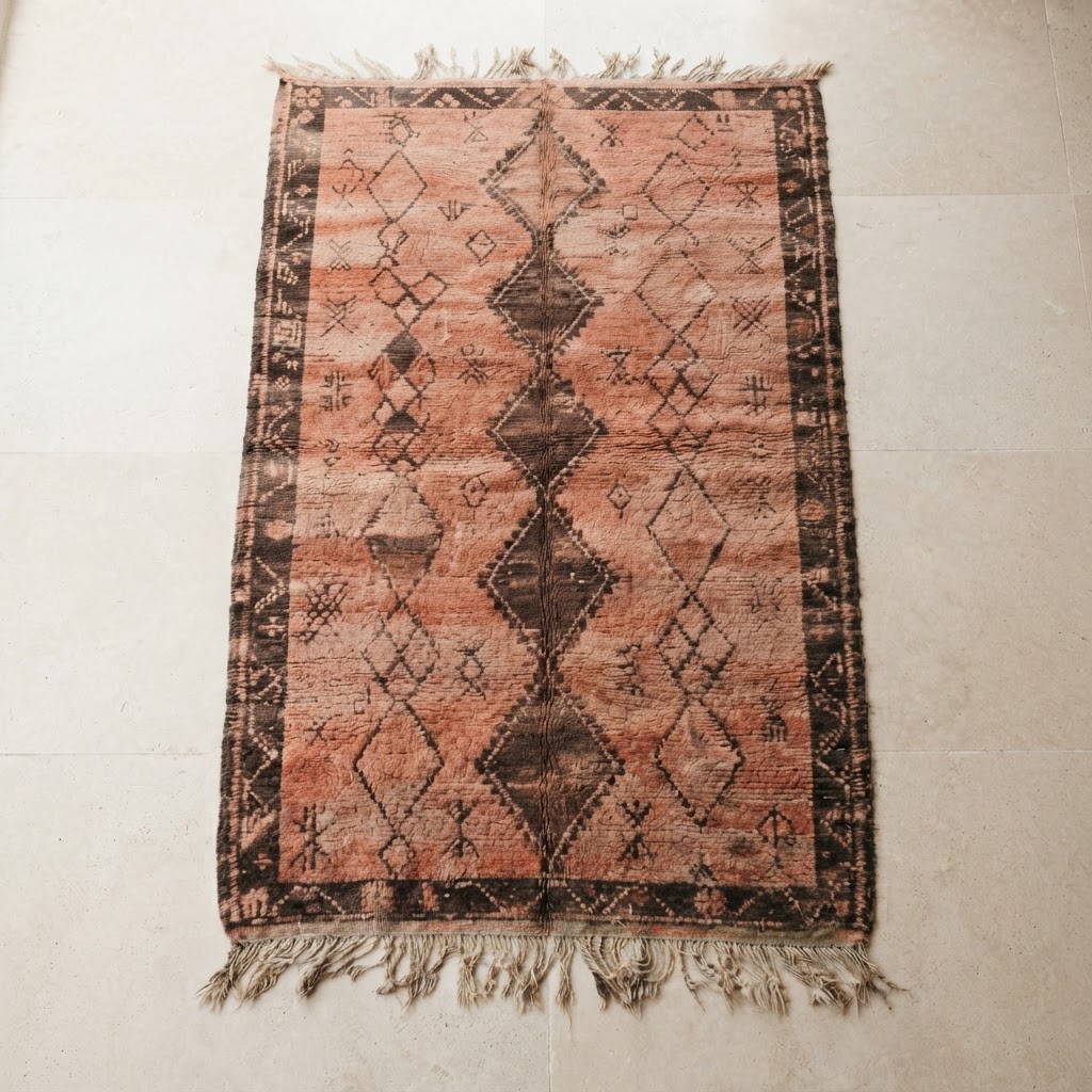 Rose Earth handwoven Moroccan rug